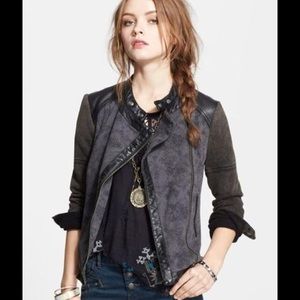 Free People Mixed media Moto jacket